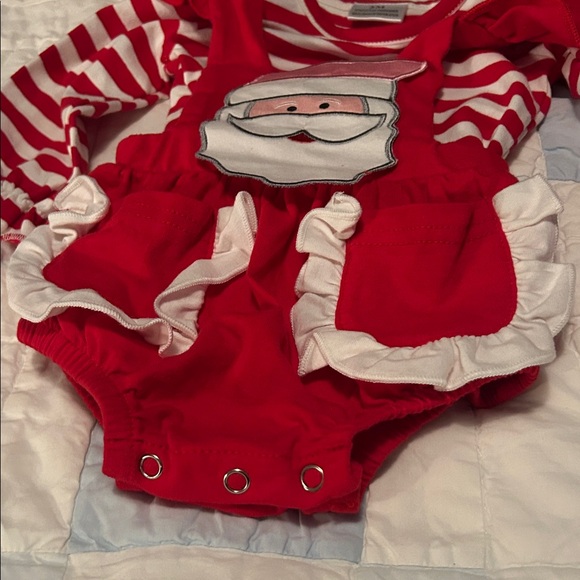 Red Santa Ruffle Two Piece Set for Baby - Picture 3 of 6